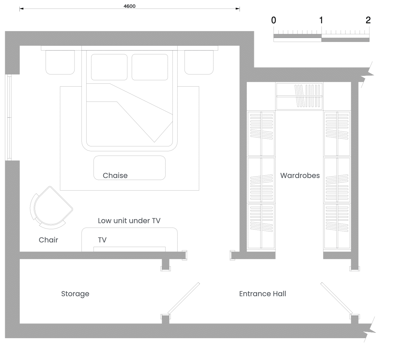 a blueprint of a room