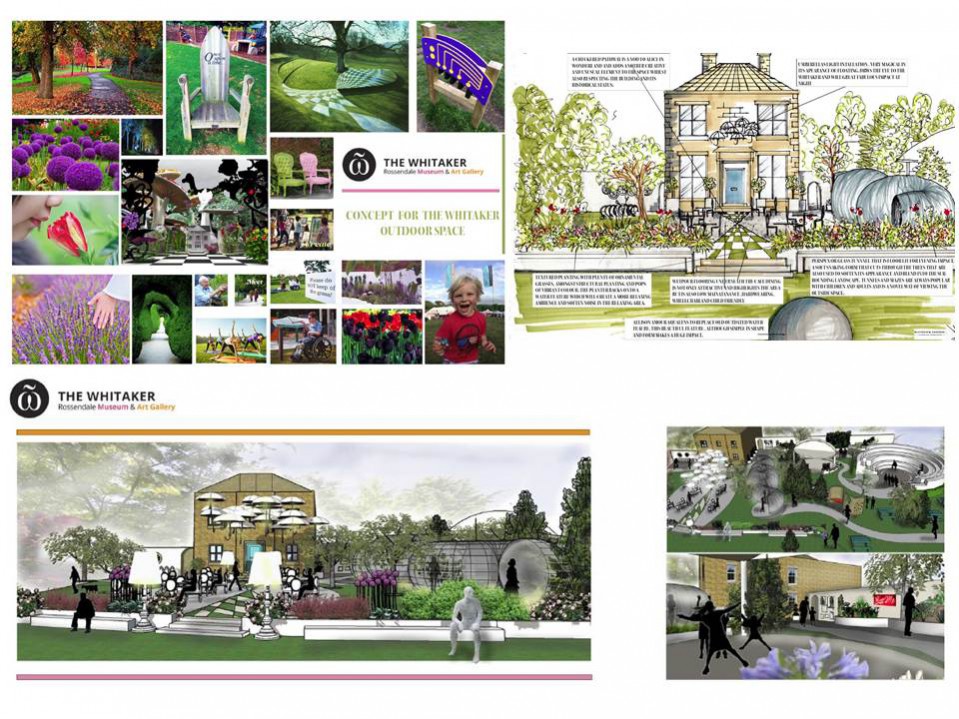Garden design drawing, sketch, illustration, garden design BA Hons Design for Outdoor Living National Design Academy example of student's work