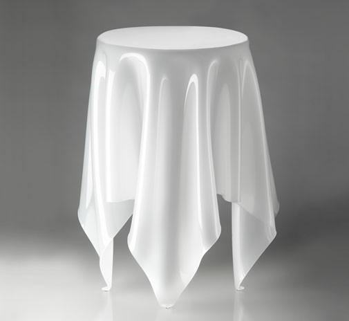 Tall Illusion Table Design in White by John Brauer on Essey.com Tall Illusion Table Design in White by John Brauer on Essey.com