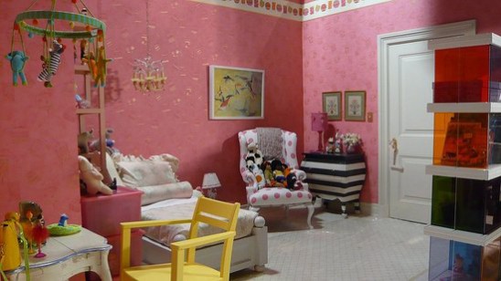 Charlotte York's daughters bedroom in the Sex and the City. Lily's pink bedroom set. Charlotte York's daughters bedroom in the Sex and the City. Lily's pink bedroom set.