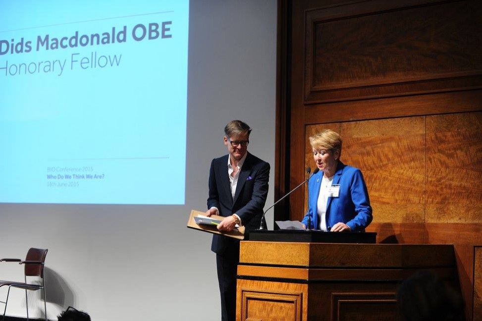 Here is Dids Macdonald OBE onstage accepting her Honorary Fellowship award on stage with BIID president Daniel Hopwood at this year's BIID annual conference. Here is Dids Macdonald OBE onstage accepting her Honorary Fellowship award on stage with BIID president Daniel Hopwood at this year's BIID annual conference.