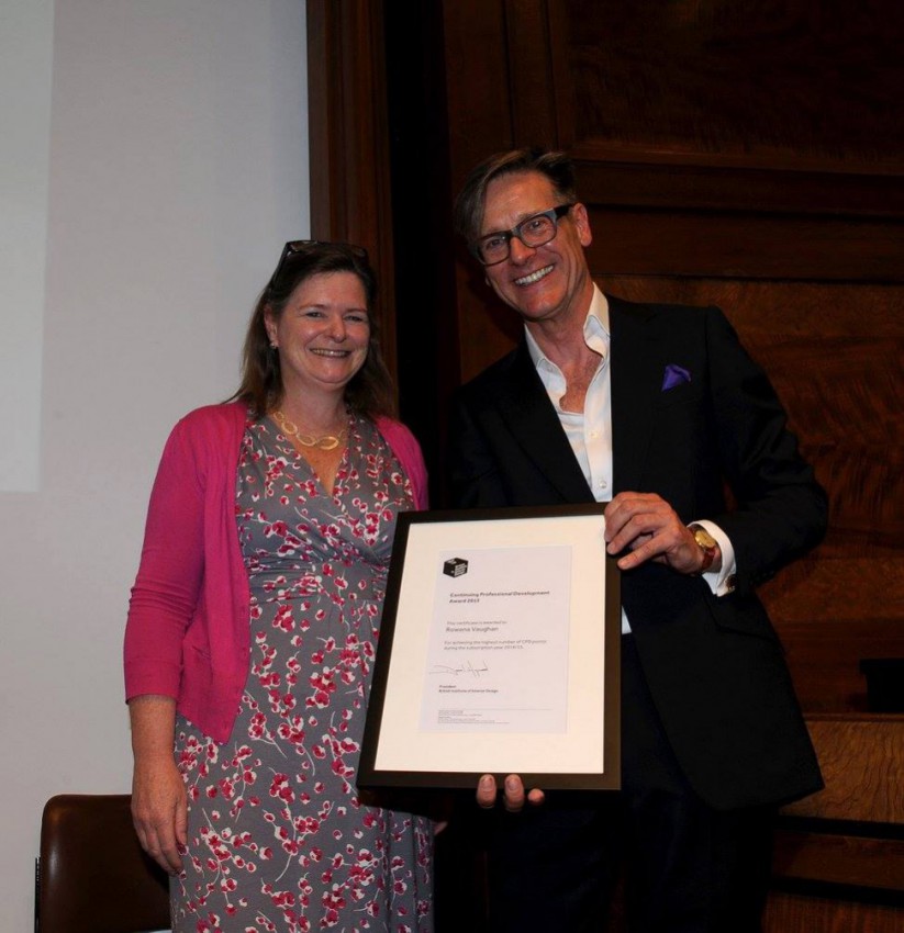 Dan Hopwood presented The CPD Award to Rowena Vaughan, Director of RJV Designs for her Continuing Professional Development and for earning the most points out of all BIID members in the calendar year, accumulating 111 CPD points. Dan Hopwood presented The CPD Award to Rowena Vaughan, Director of RJV Designs for her Continuing Professional Development and for earning the most points out of all BIID members in the calendar year, accumulating 111 CPD points.