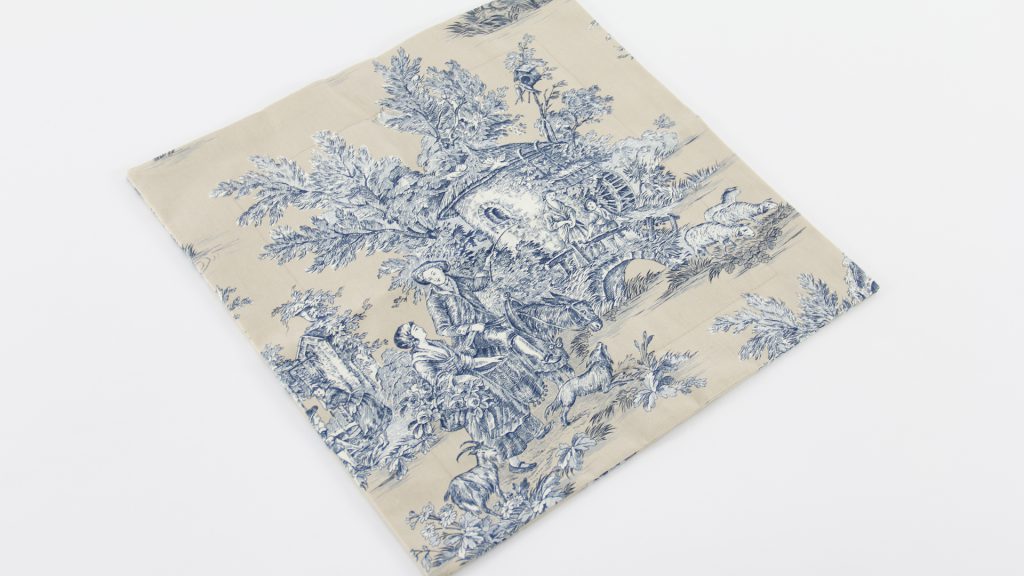Nicoletta Perris Magnetto's soft furnishings cushion cover sample in a natural, Toile print by our Student of the Month, submitted as part of her Diploma in Curtain Making & Soft Furnishings work. Nicoletta Perris Magnetto's soft furnishings cushion cover sample in a natural, Toile print by our Student of the Month, submitted as part of her Diploma in Curtain Making & Soft Furnishings work.