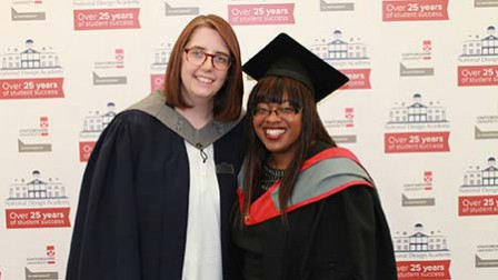 The National Design Academy Interior Design Class of 2015 Graduation Day. Head Tutor Vicky getting a quick picture with a graduating design student. The National Design Academy Interior Design Class of 2015 Graduation Day. Head Tutor Vicky getting a quick picture with a graduating design student.
