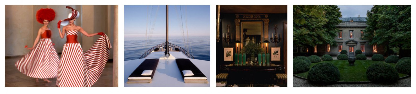 Cross-disciplinary Design example, Anouska Hempel; Images (left-right) Couture collection Beluga, yacht design Wiltshire, interior design Wiltshire, Garden design Accessed: 14/08/15 www.anouskahempeldesign.com Cross-disciplinary Design example, Anouska Hempel; Images (left-right) Couture collection Beluga, yacht design Wiltshire, interior design Wiltshire, Garden design Accessed: 14/08/15 www.anouskahempeldesign.com