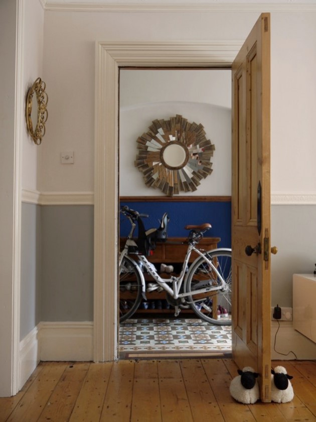 National Design Academy student Carolyn has successfully been shortlisted for the submission of her Welsh Victorian Townhouse Retrofit project within the student/graduate category. View of the entranceway and tiled flooring from the drawingroom. 