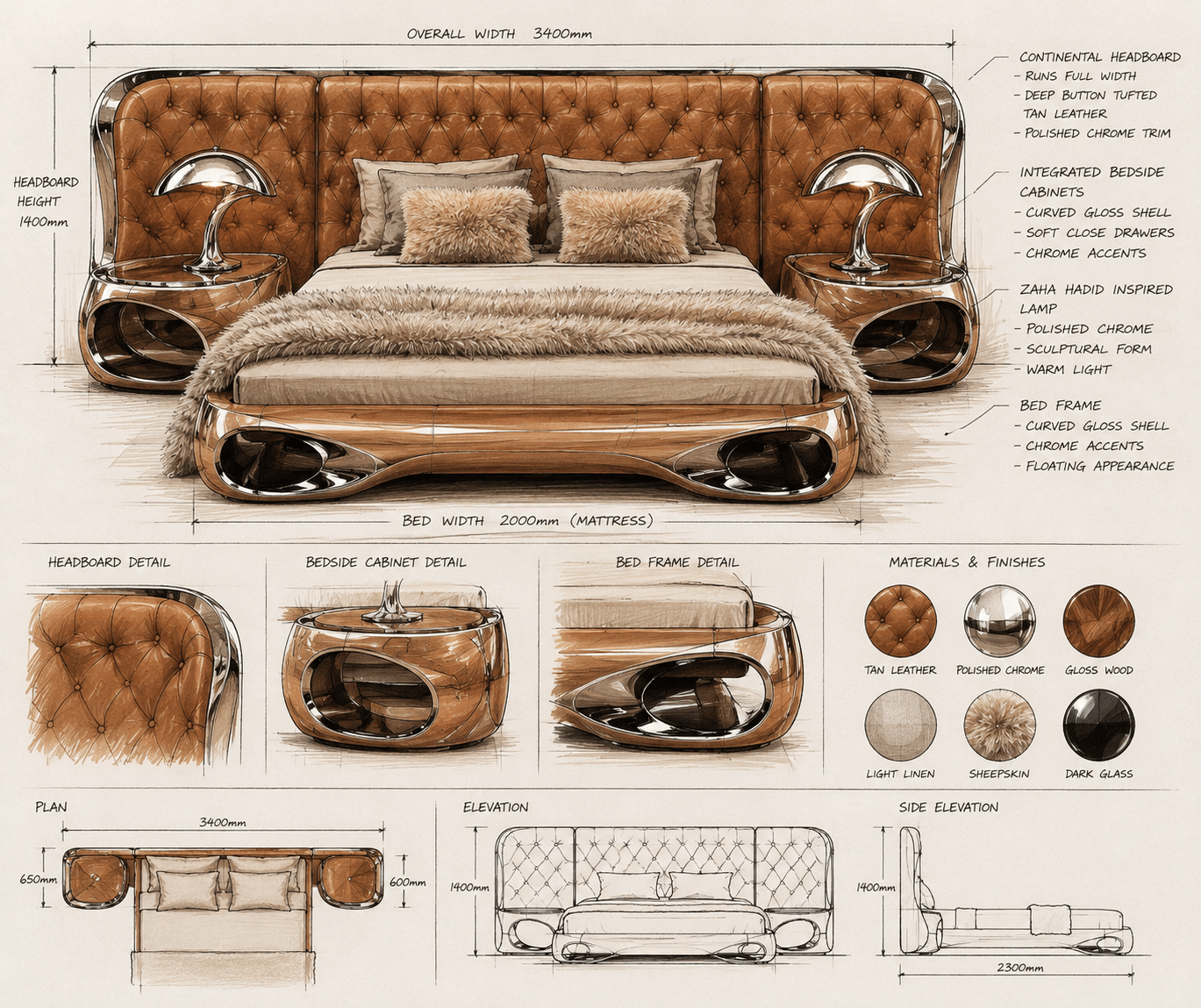 sketched room layout