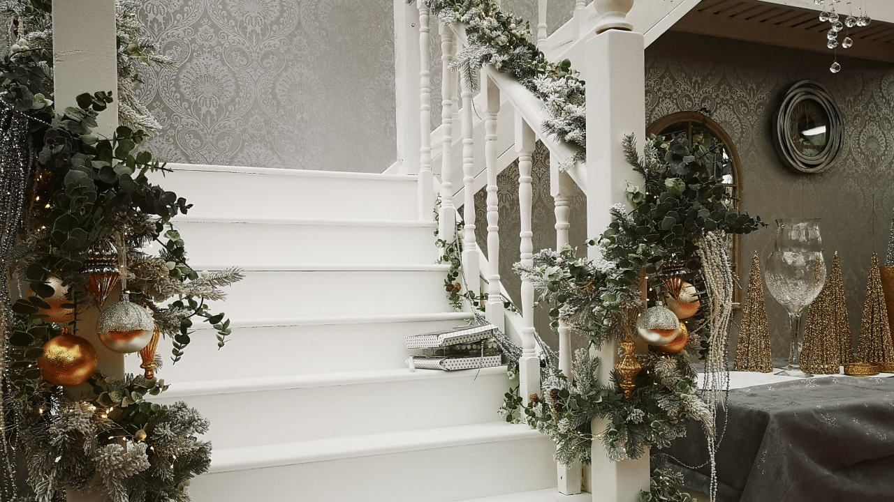 Stairway decorated