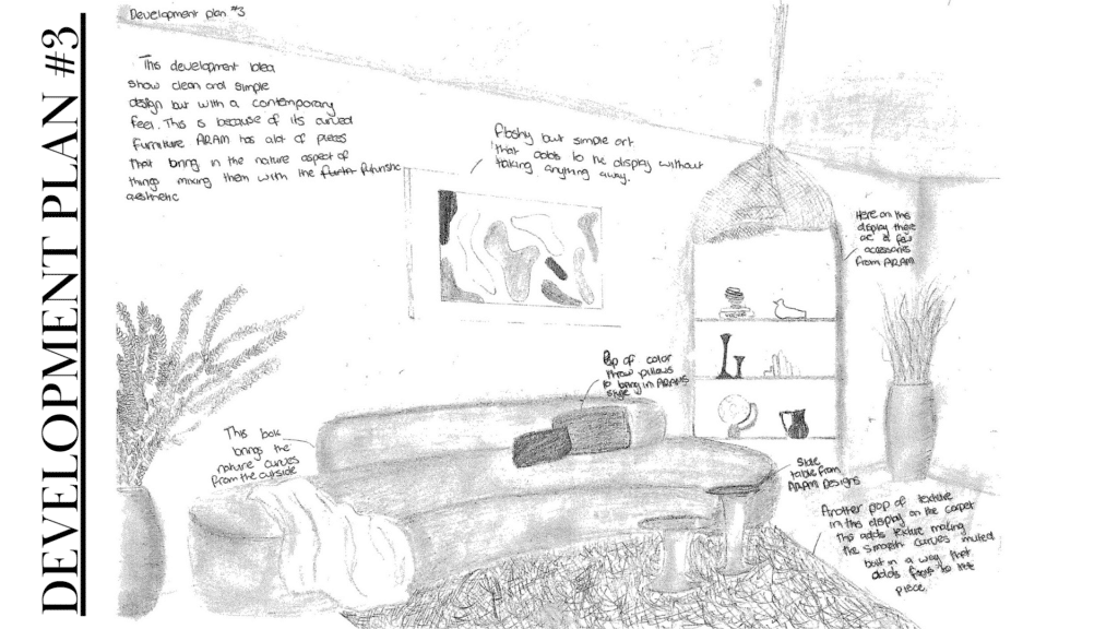 Interior design space planning sketch